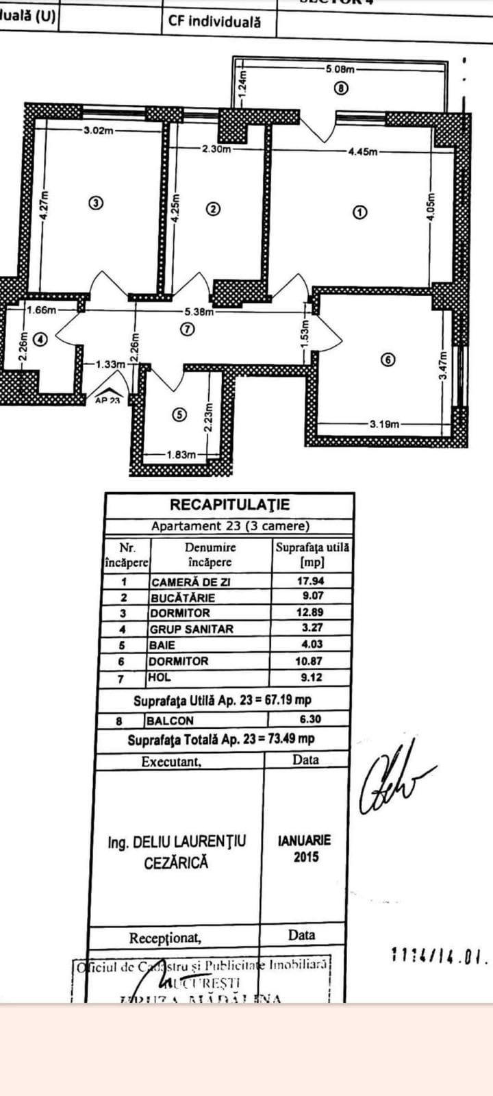1000015133 ✅ APARTAMENT 3 CAMERE DECOMANDAT – SECTOR 4, ETAJ 3/4, CU LIFT ✅