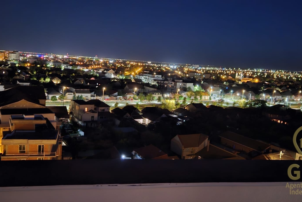 Apartament cu 2 camere, terasa generoasă, etaj 9