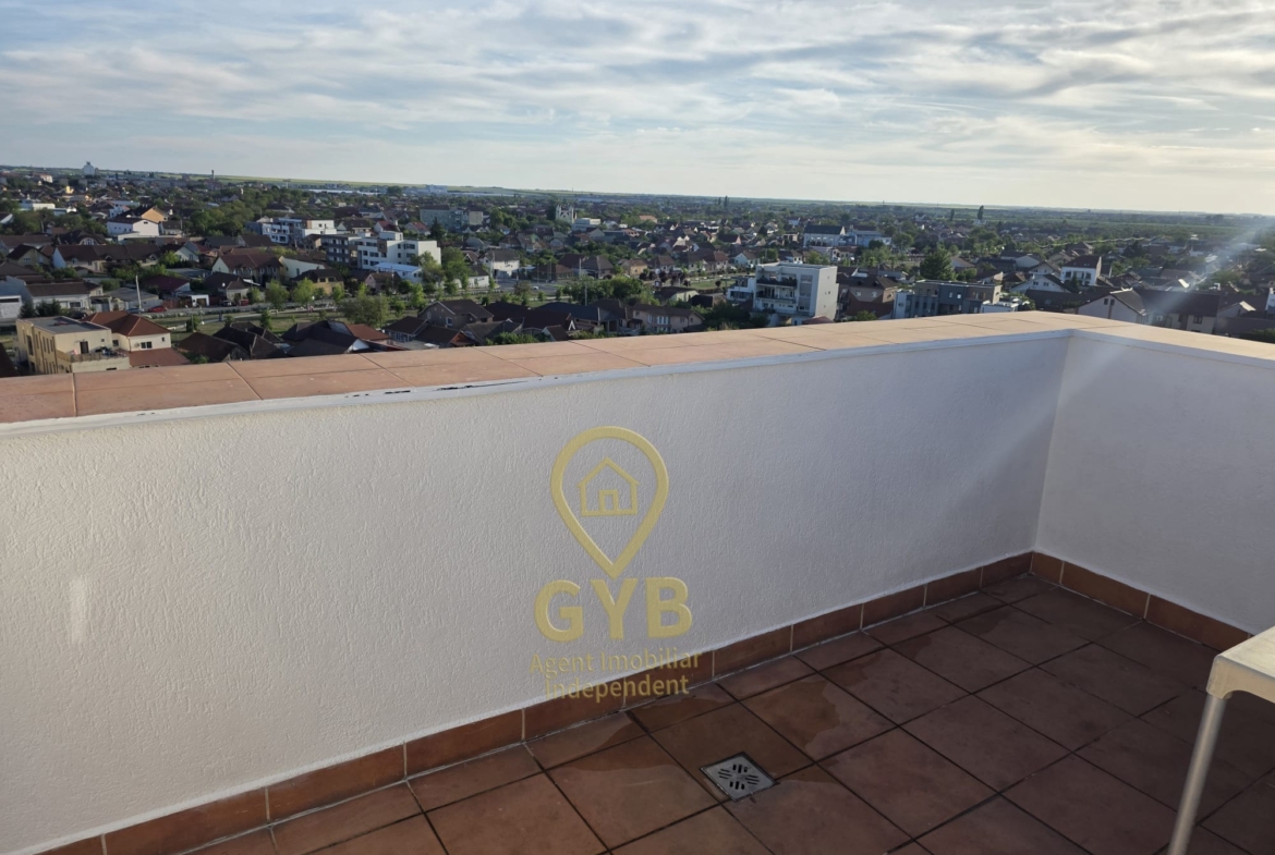 Apartament cu 2 camere, terasa generoasă, etaj 9