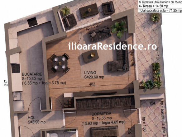 2 camere, 71 mp utili, 500 m metrou Nicolae Grigorescu (Ilioara), Park Lake